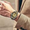 Mechanical Mens Watch Automatic Men Wristwatch Luxury Stainless Steel Skeleton Watches Gold