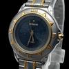 Б/У Новая батарея, рабочее состояние SEIKO PRESAGE 1F21-0G7A Комби Кварцевые QZ 3-стрелочные Нержавеющая сталь Женские часы Черный циферблат Серебристый Золотой