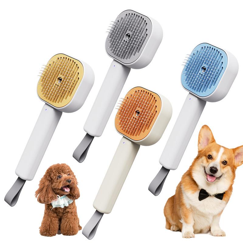 Multifunctional Pet Care Massage Grooming Brush Cat Dog Spray Steam Hair Removal Comb for Effectively Shedding Control