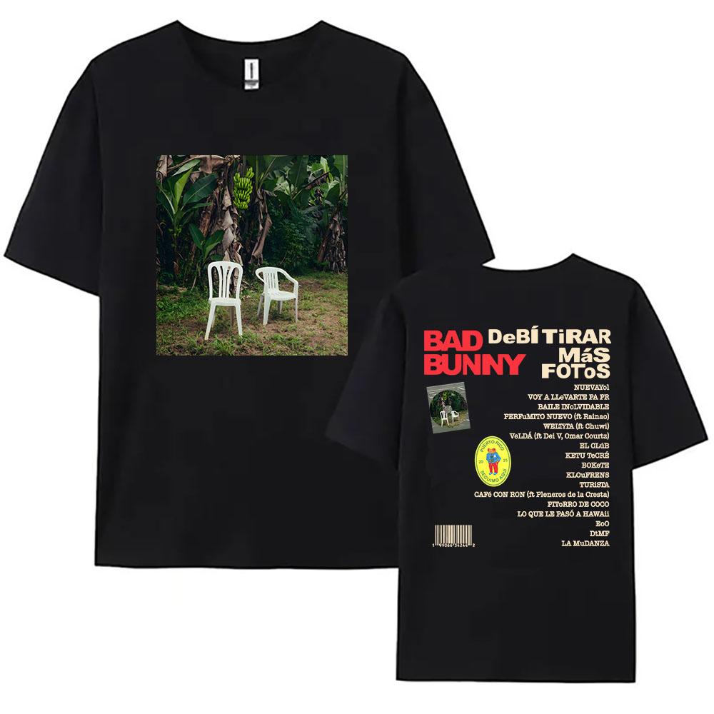 2025 Summer Women Tees Debí Tirar Más Fotos Album Breathable Tshirt Bad Bunny Singer Printing 100 Pure Cotton Printed Tshirt