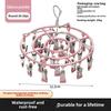 Plastic Dipped 24-Clip Round Sock and Underwear Drying Rack for Household Use