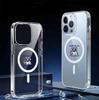 Магнитный чехол для iPhone 15/16/17 Pro Max с изображением головы собаки и молочного чая, прозрачный, полное покрытие