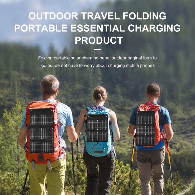 Солнечная панель 15 Вт-22 Вт-32 Вт Высокомощная высококачественная водонепроницаемая складная наружная батарея для мобильного телефона Портативное дорожное зарядное устройство