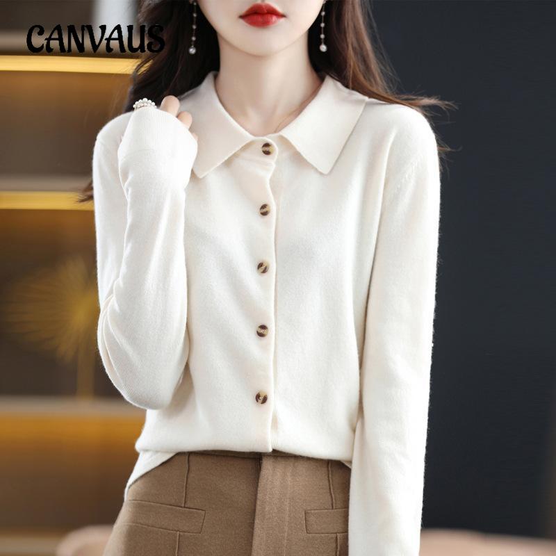 Свитер, кардиган, полушерстяной осенне-зимний женский новый свободный топ-поло с лацканами, вязаный кардиган