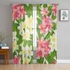 Экзотическое тропическое растение цветок прозрачная занавеска для гостиной спальни вуалевые шторы для окна органзовые шторы для вечеринки тюлевые драпировки