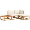 4 Piece Garden Sofa Set with Cushions Acacia Wood & Rope