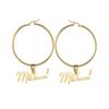 Shunquan Jewelry Personalized Custom Name Hoop Earrings 316 Stainless Steel Round Earrings Letter Hypoallergenic Women's Style