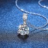 Trendy GRA Certified 3 Prong 1-2CT D Color Moissanite Pendant Necklace for Women S925 Silver Diamond Neck Chain Necklaces