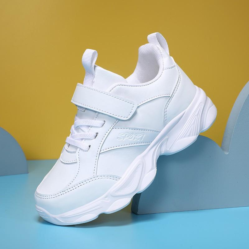 Kids Lightweight Breathable Mesh Running Shoes Boys Girls Black White Casual Sneakers