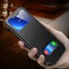 Чехол-книжка из натуральной кожи Smart View Window для iPhone 16 Pro 17 Pro 15 14 13 12 11 XR XS Max 7 8 Plus SE 3 Магнитный кошелек-флип