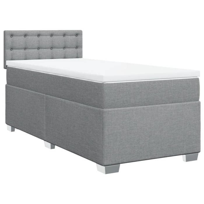 Maison Exclusive - Sommier à lattes de lit avec matelas Gris clair 100x200cm Tissu