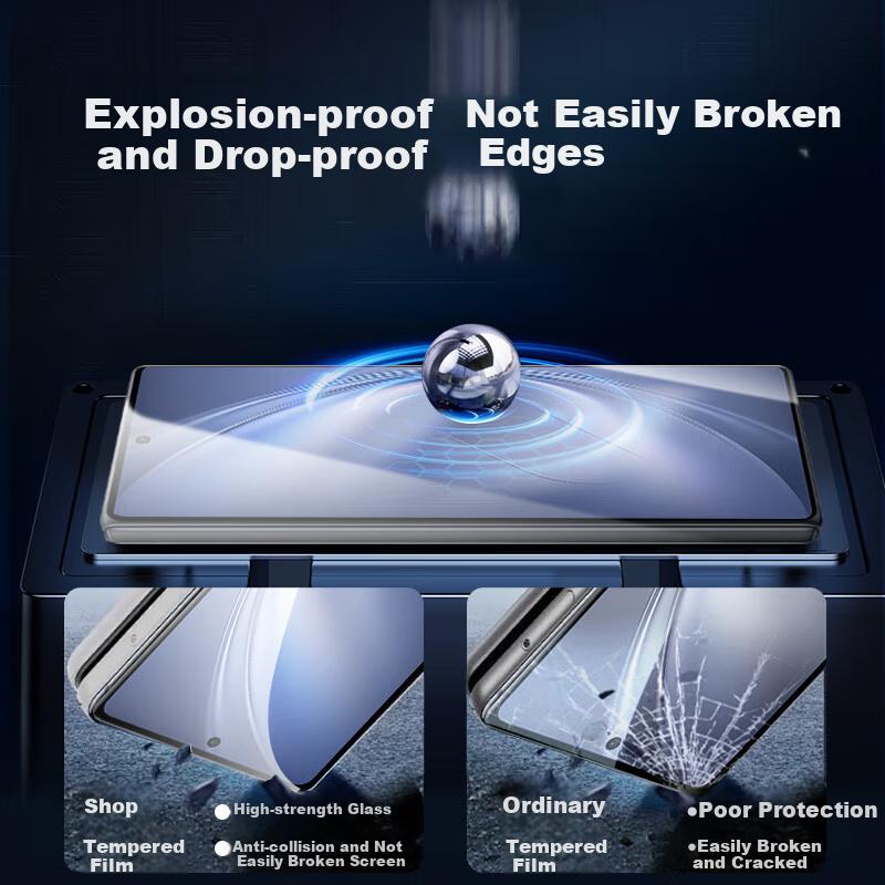 Tempered Glass Screen Protector for Vivo XFold5, Curved Full Coverage Ultra-Thin Anti-Drop Protective Film for Vivo X Fold5 Foldable Phone Outer Scree