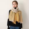 Autumn and Winter Versatile Retro Asymmetrical Color Matching Soft Comfortable Warm Scarf