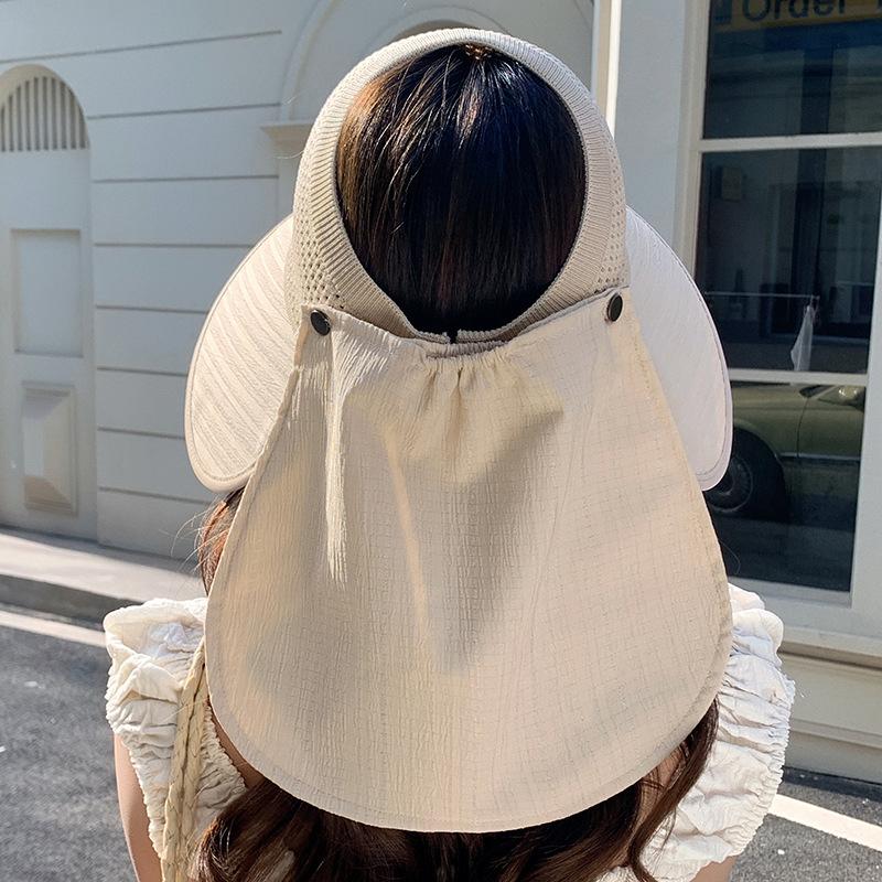 Креативная шаль двойного назначения, бант, шляпа от солнца, уличная дышащая и позволяющая завязать хвостик, шляпа с открытым верхом, защита шеи, шляпа от солнца