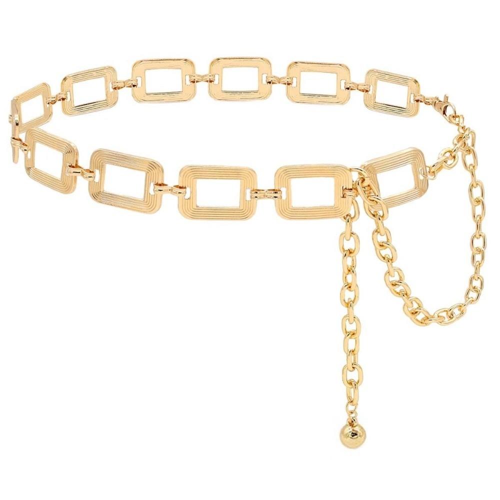 Hollow Out Body Link Belts Metal Body Chains Jewelry Casual Waist Chain Belt  for Jeans Dress