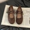 Модная обувь в стиле ретро Мори Мэри Джейн женская 2025 весна и осень новая французская ретро одинарная обувь с юбками и маленькие кожаные туфли