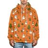 Men's Christmas Print Flannel Hoodie Plus Size Casual Hooded Sweatshirt for Fall and Winter