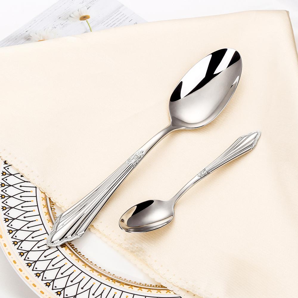 8.39 "Luxury Gold Plated Glossy Dinner Spoon Set Stainless Steel 18-10 Extra Large Table Spoon Dishwasher Safe 2/3/4/5/6 Pieces4