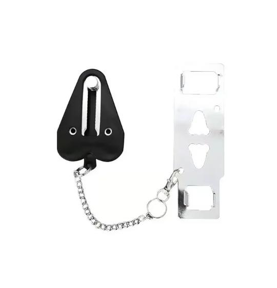 Security Portable Door Lock Latch No Drill Manual Hotel Room Devices for Add Security Holes Removable for Travel Safety