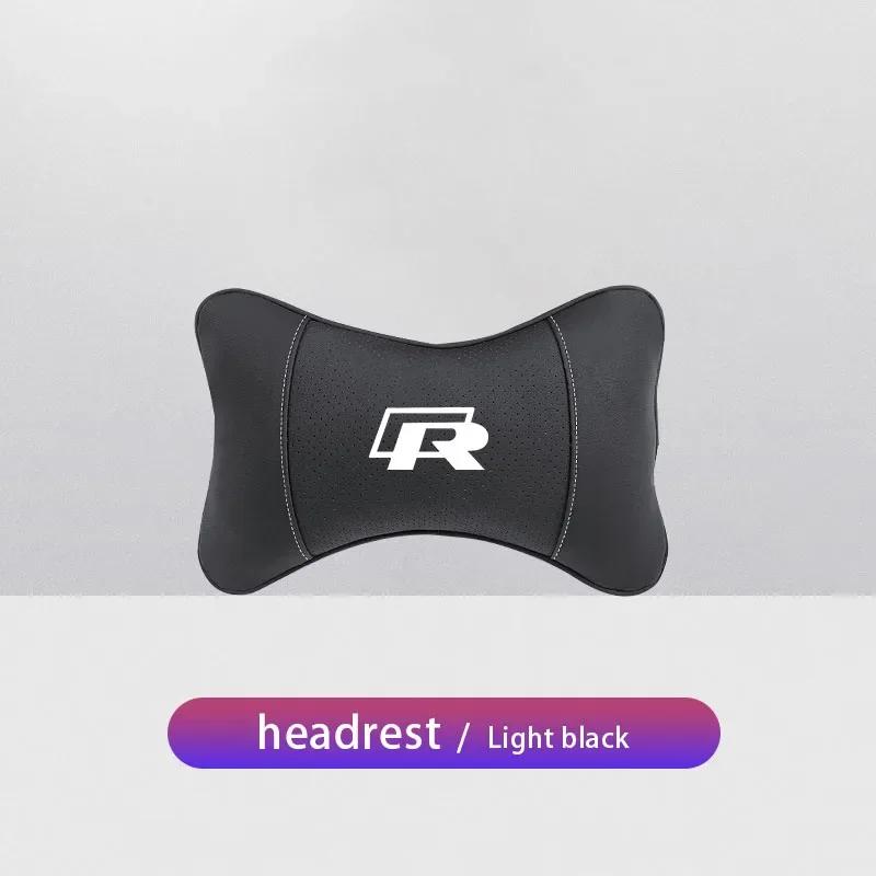 VW Car Leather Headrest Seat Head Support Neck Pillow For Volkswagen Polo Golf GTI CC Tiguan Arteon Passat Jetta Touareg ID.3