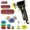 Anesty Air Air Eccentric Rotating Polisher Air Orbital Hand Sanding Includes 3 Sizes of Polishing 9 Wool 15 Sponge and 30 Sheets of Sandpaper Sander,