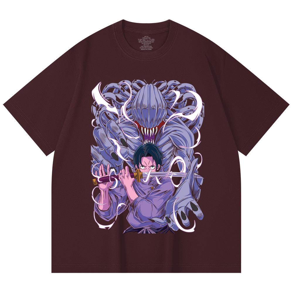 230 Gsm 100% Cotton Jujutsu Kaisen V52 Yuta Print Unisex Heavy Cotton T Shirt
