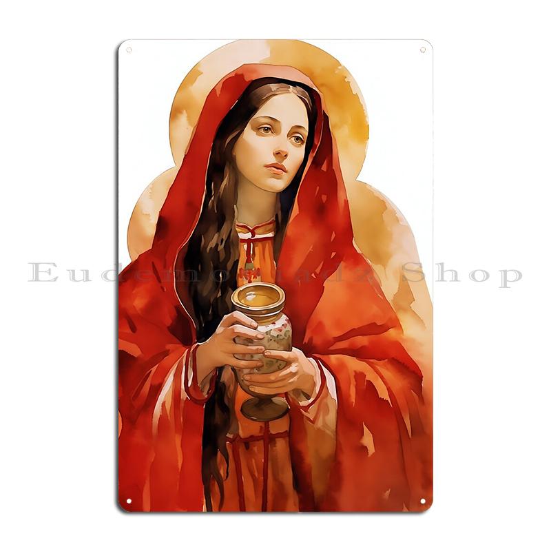 Жрица Карло Дольчи Святая Святая Мария Магдалина Картина Христианское Искусство Святая Иулиания Никомидийская Металлический Дизайн Жестяная Табличка Постер