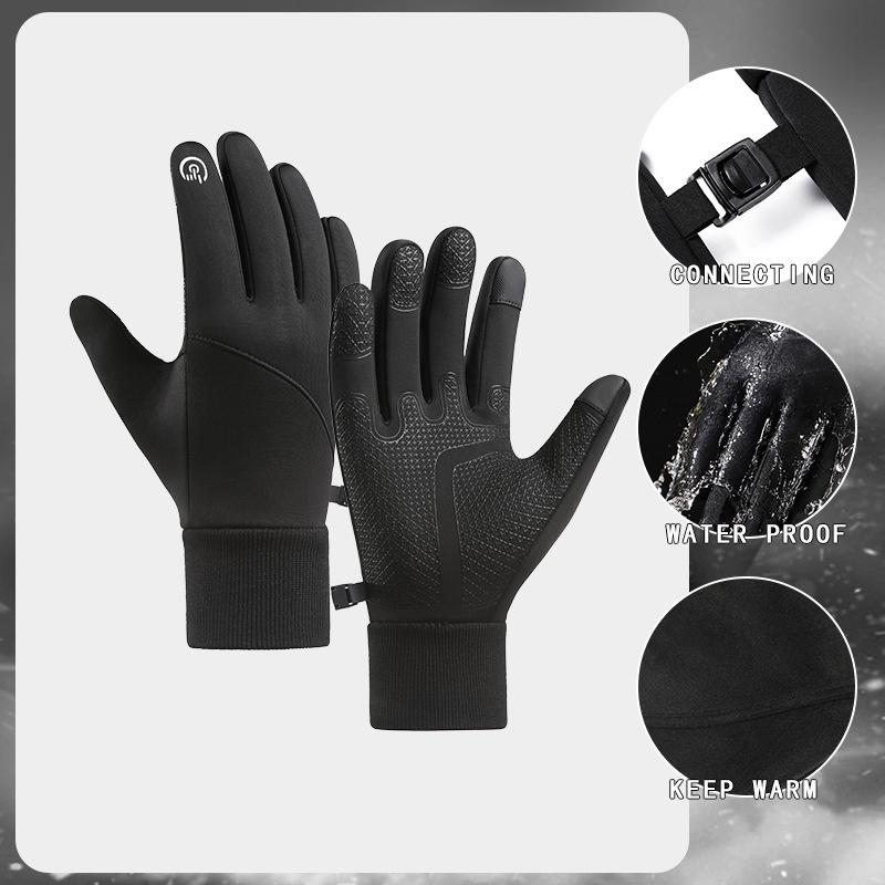 Winter Warm Cycling Gloves Waterproof Thermal Glove Non-slip Touchscreen Fleece Gloves Motorcycle Gloves Snowboard Ski Mitten