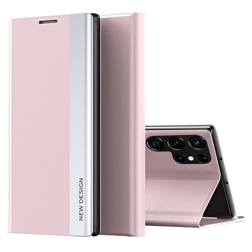 Чехол-книжка Samsung Galaxy S23 Ultra, боковое магнитное крепление, розовый