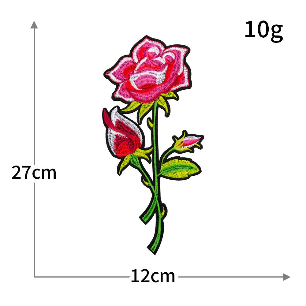 Computer Embroidery Plus Rose Flower Boutique Embroidery Cloth Sticker Seam-Free Sequin Hot Melt Adhesive Diy Patch