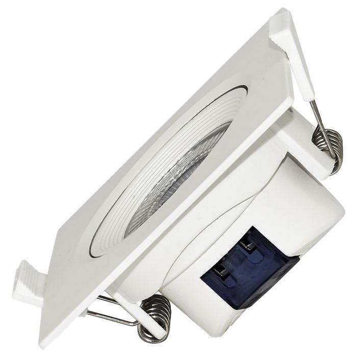 Lot de 5 Spots LED encastrables carré blanc 5W IP20 4000K