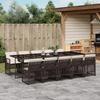 VidaXL Garden Dining Set and Cushions 11 Pcs Brown Rattan 3210753