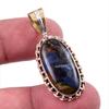 Natural Pietersite Gemstone 925 Solid Sterling Silver TwoTone Pendant 1.50" S7h87