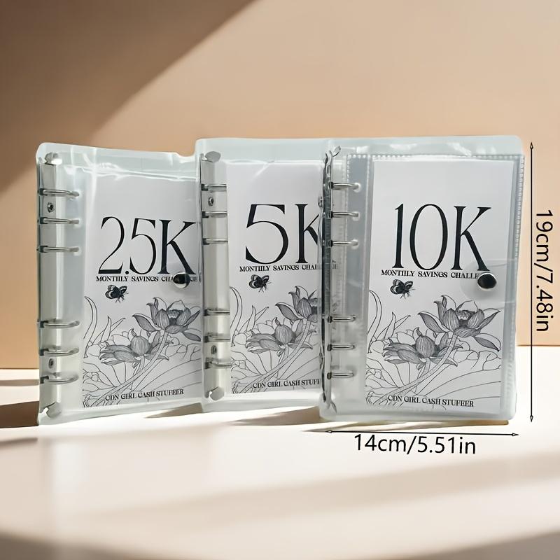 Набор блокнота для челленджа по экономии денег на 12 месяцев с конвертами для наличных, легкий и забавный способ сэкономить цели 2,5K/5K/10K - отличный подарок