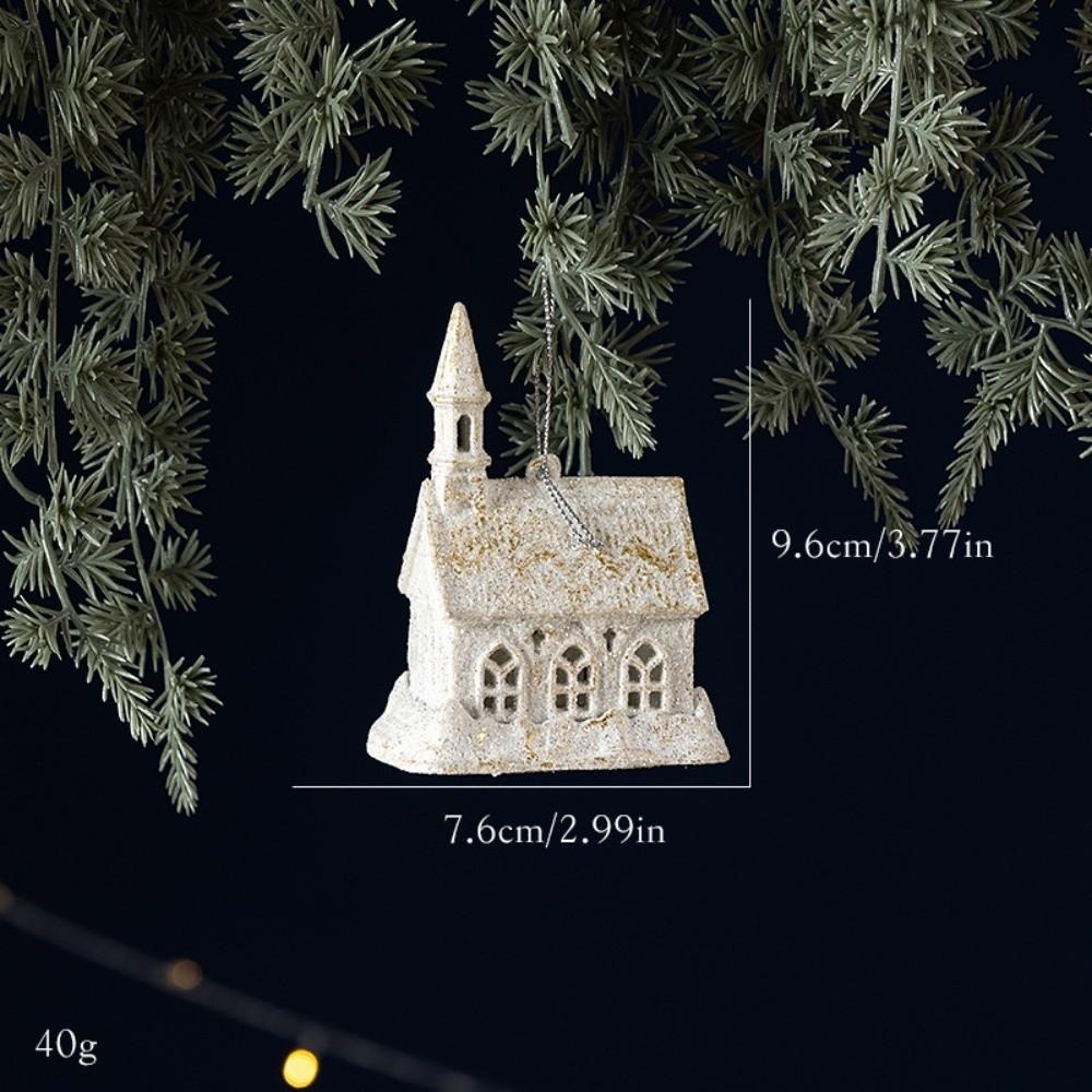 Assorted Shapes Xmas Hanging Pendants White Gold Holiday Decor Ornament Home Party Decor