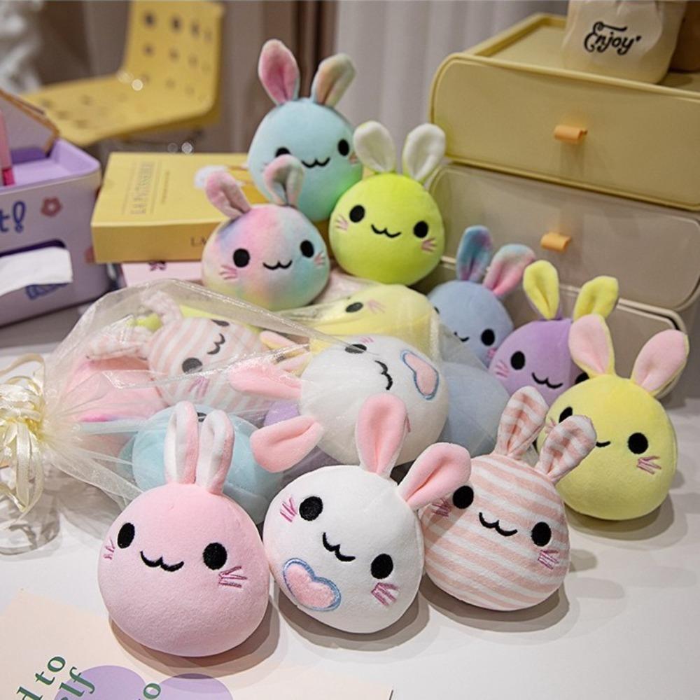 9pcs 13cm Plush Toy Mini Long Ear Bunny Kawaii Plush Rabbit Ball Gift