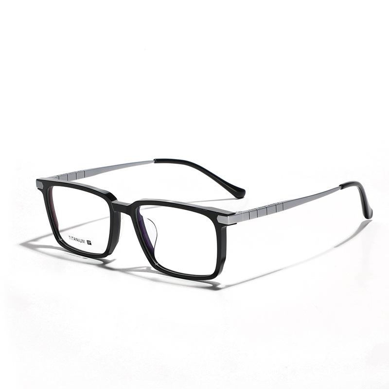 Очки из металла и титана, мужская оправа, высококачественная пластина, большая квадратная оправа, ножка пианино, плоское зеркало, золотая женская оправа