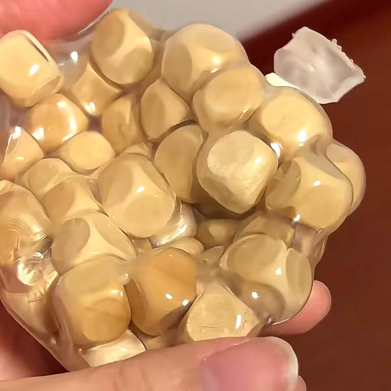 Handmade Wooden Squeezable Noisy Fidget Ball Creative Stress Relief Toy Suitable for All Age Groups