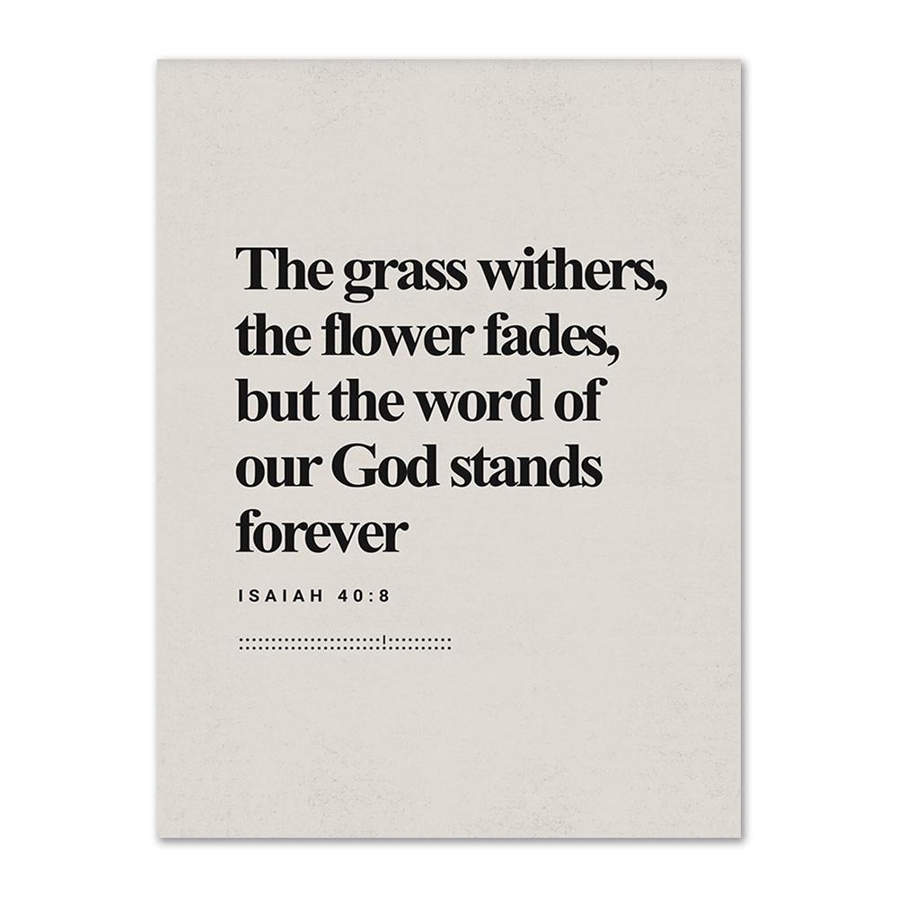 Isaiah 40:8 Bible Verse Wall Art Modern Bible Scripture Canvas Painting Christian Faith Wall Painting Jesus Decorative Picture