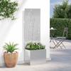 Garden Privacy Screen Canvas Floral Silver 50 x 150 cm Stainless Steel