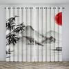 Китайский стиль Природный пейзаж Шторы Горы Реки Озера Цветы Растения Элегантные Шторы 2 Панели Гостиная Спальня Декор