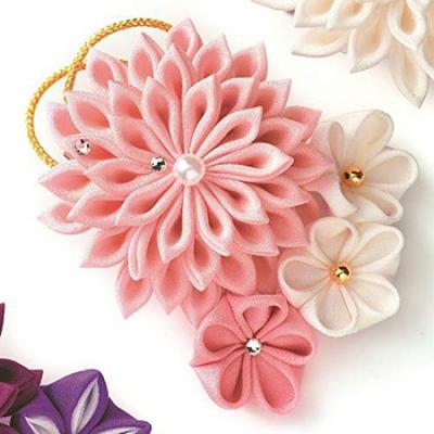 Takagi Fiber Panami Chirimen Craft Чистый шелк Цумами Зайку Сверкающий набор Брошь, Розовый, LH-451
