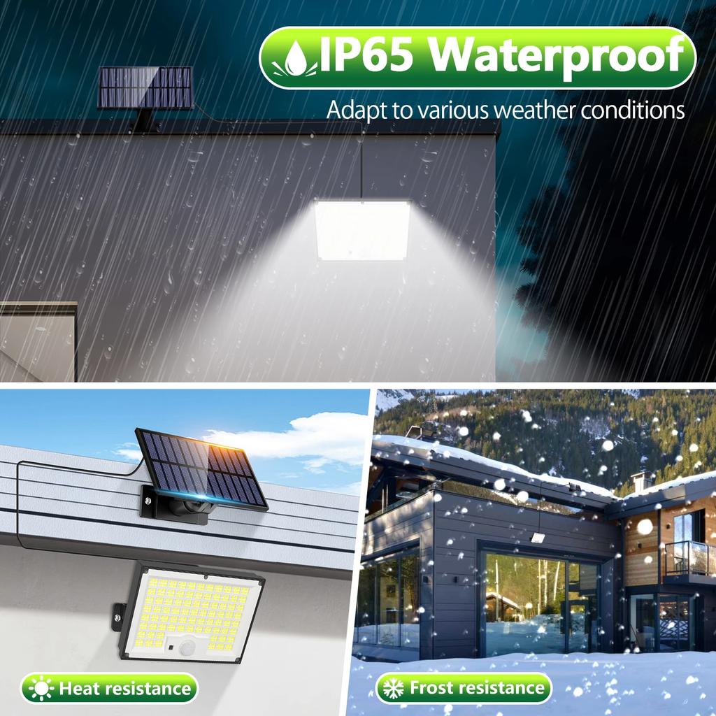 312LED Solar Motion Sensor Lights with 3 Mode, Outdoor Wall Lights for Yard, Garage, Patio Solar Light Outdoor, Solar Wall Light
