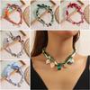 Colorful Scarves Necklace Vintage Clavicle Chain Charm Collarbone Chain  Women
