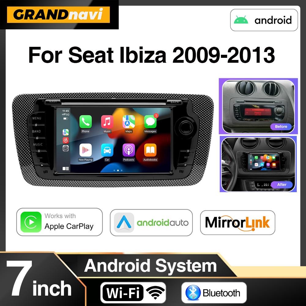 Grandnavi 7Inch Android 13 Car Radio For Seat Ibiza 6j 2009-2013 Multimedia Video Player Wireless Carplay Android Auto GPS Audio