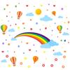 1set PVC Wall Stickers for Wall Decoration Rainbow Cloud & Hot Air Balloon Mixed Patterns 240x820mm 2pcs/set
