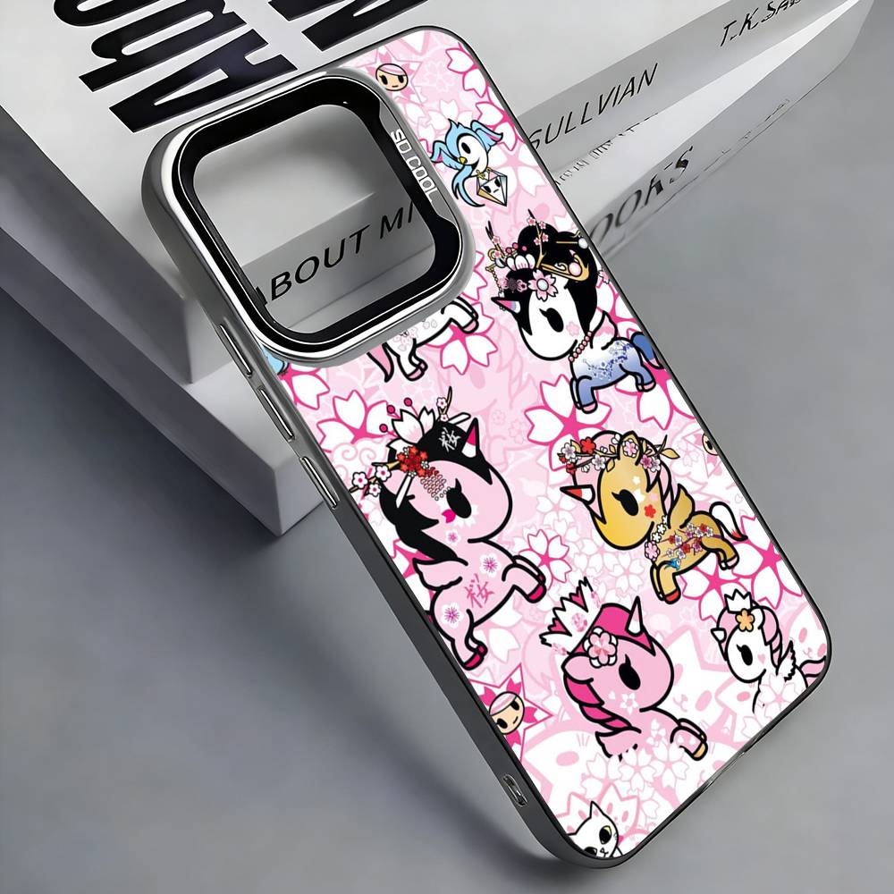 Япония Чехол для телефона Tokidoki для iPhone 17,16,15,14,13,12,11 Plus,Pro Max, Цветной серебристый чехол для телефона
