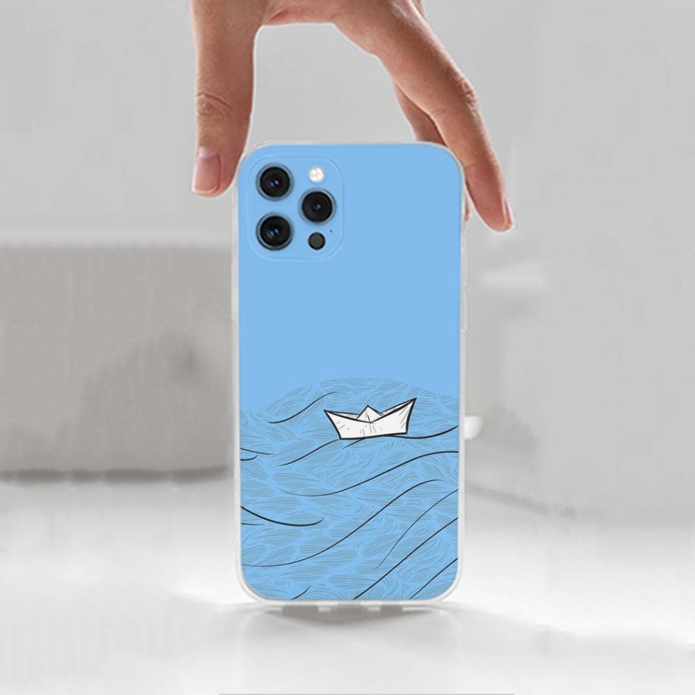 Чехол Парусник Для iPhone Max,14,16,X,13,XR,SE,12,15,Pro,17,Plus,11,XS,Mini Прозрачный Мягкий Чехол