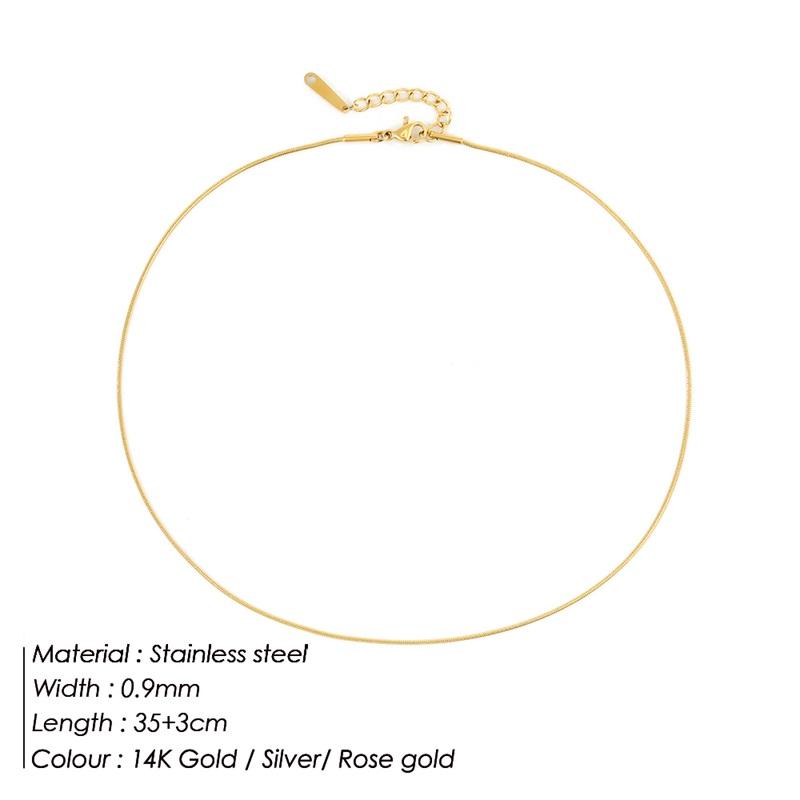 Simple Collarbone Necklace For Women Man Stainless Steel Gold Color Snake Chain High Quality Jewelry Wedding Party Gift