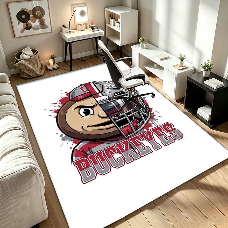 Ohio State Buckeyes A rug suitable for office chair areas living rooms and computer desks perfect for home offices and an ideal holiday gift